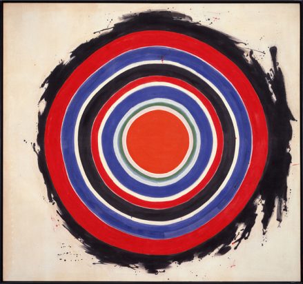 Figure 5: Beginning by Kenneth Noland [5] and a panel from the exhibit at the 1900 Paris Exposition by W.E.B. Du Bois [6].